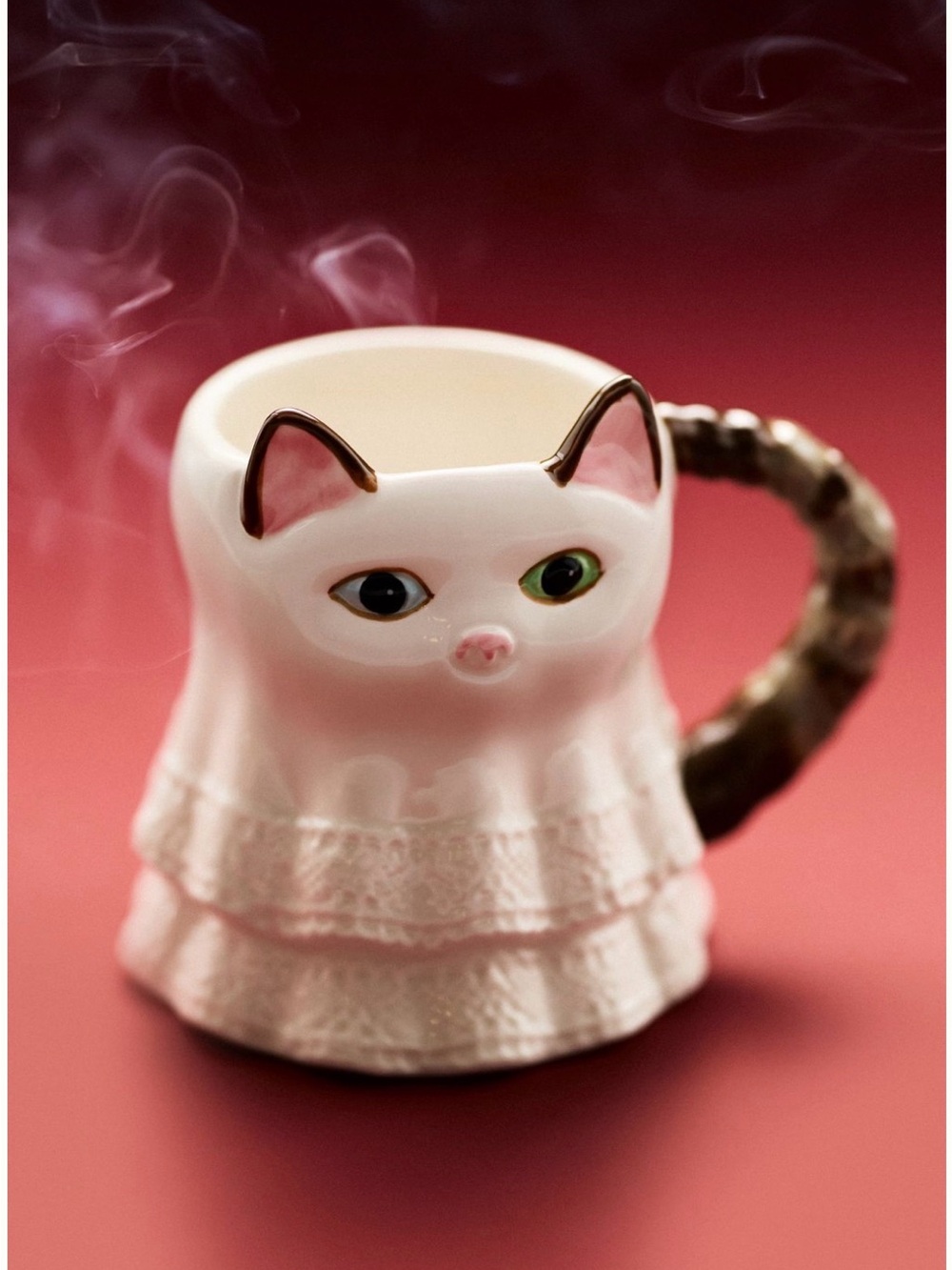 Anthropologie Peluche Ghost Cat Mug